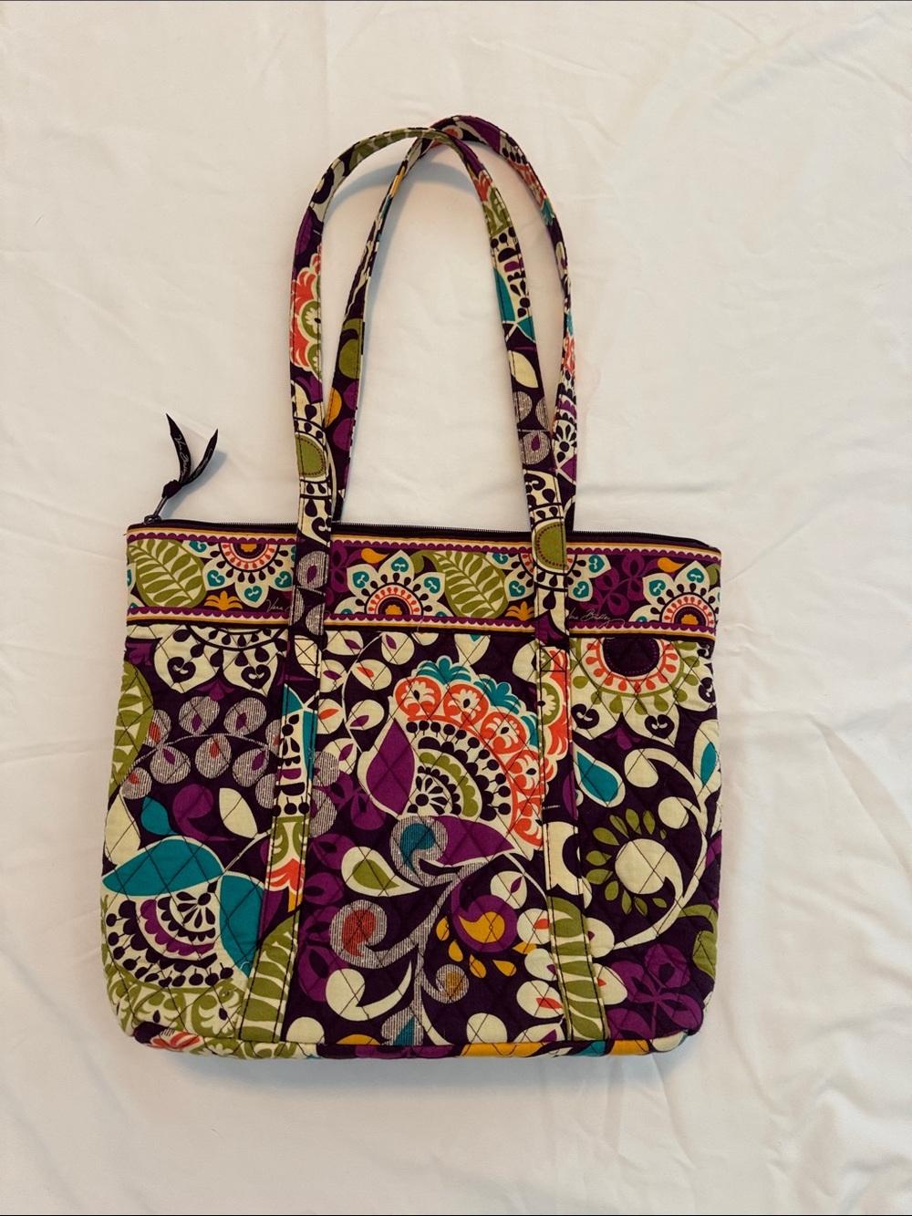Vera Bradley Purple Multi Quilted Floral Tote - Picture 5 of 11